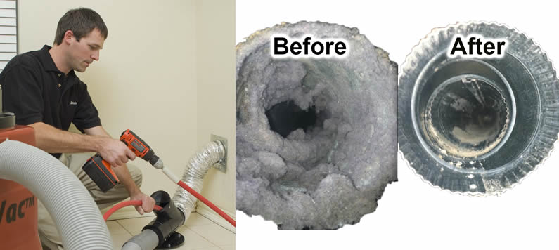 Dryer Vent Cleaning Before and After